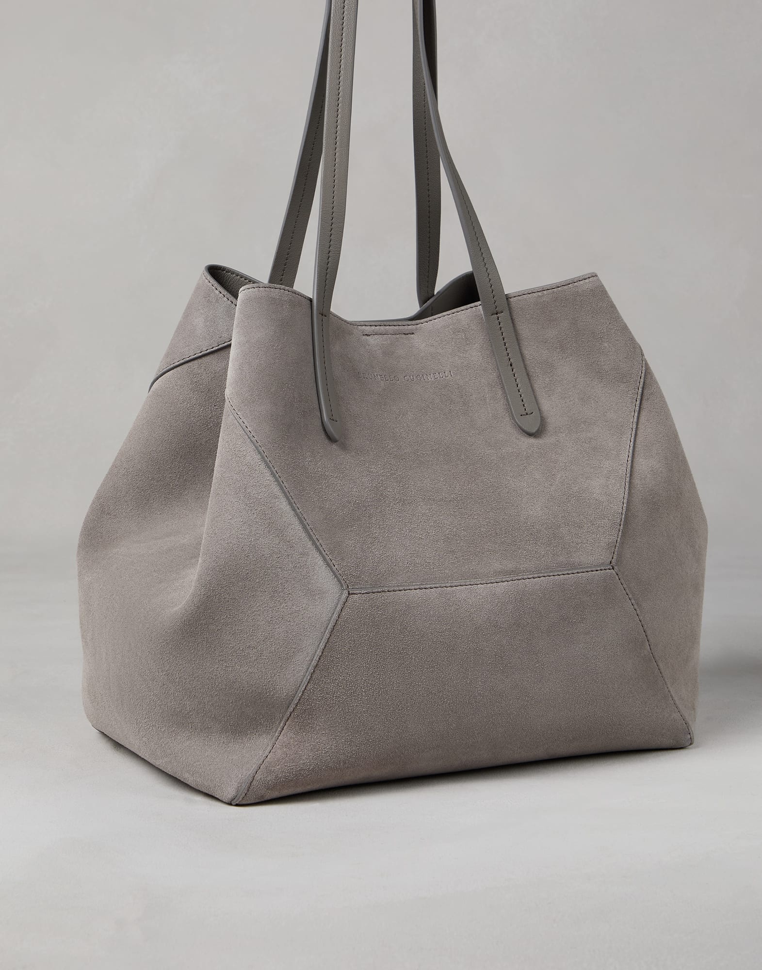 Suede shopper bag with monili - 3