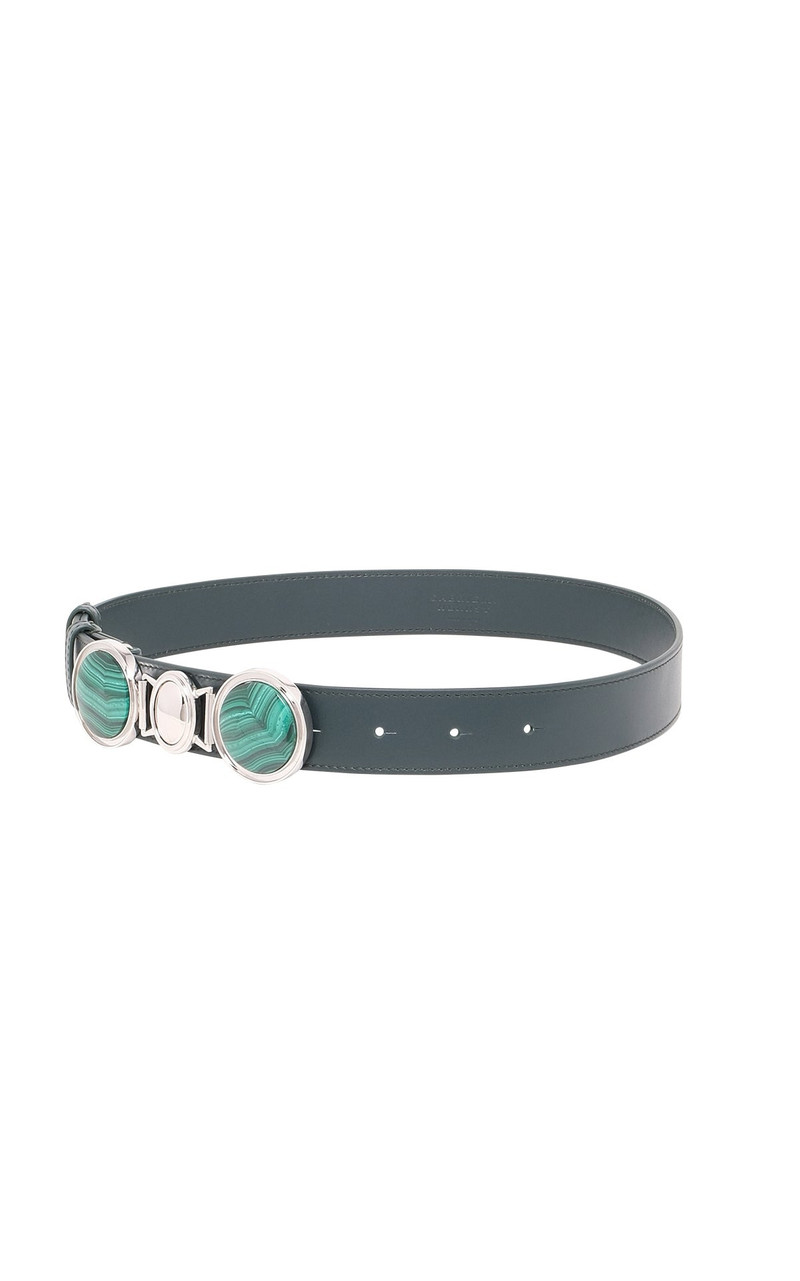 GABRIELA HEARST Grange Stone Belt in Bottle Green Leather outlook
