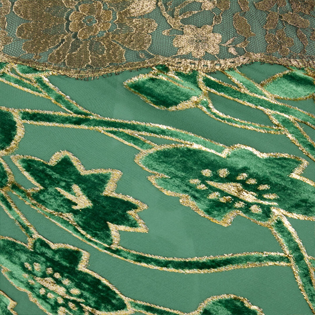 Long Silk Dress With Decorations - 5