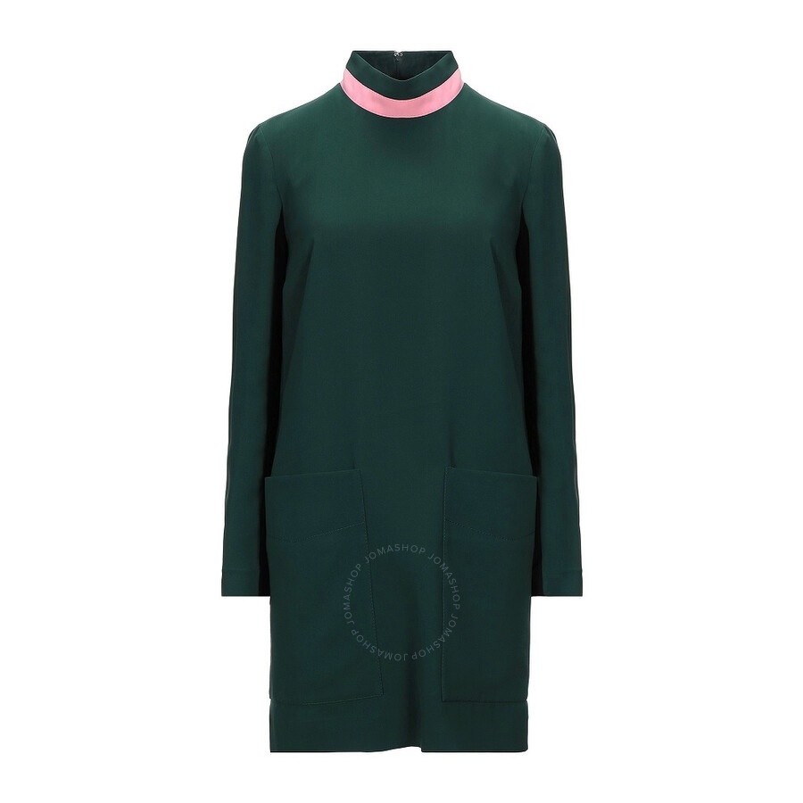 Burberry Ladies Long-sleeve Silk Wool Shift Dress - 7