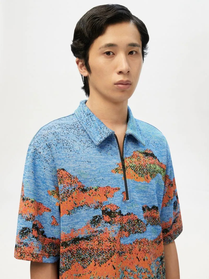 JACQUARD HALF ZIP POLO - 6