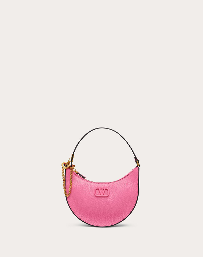 MINI VLOGO SIGNATURE GRAINY CALFSKIN HOBO BAG 1