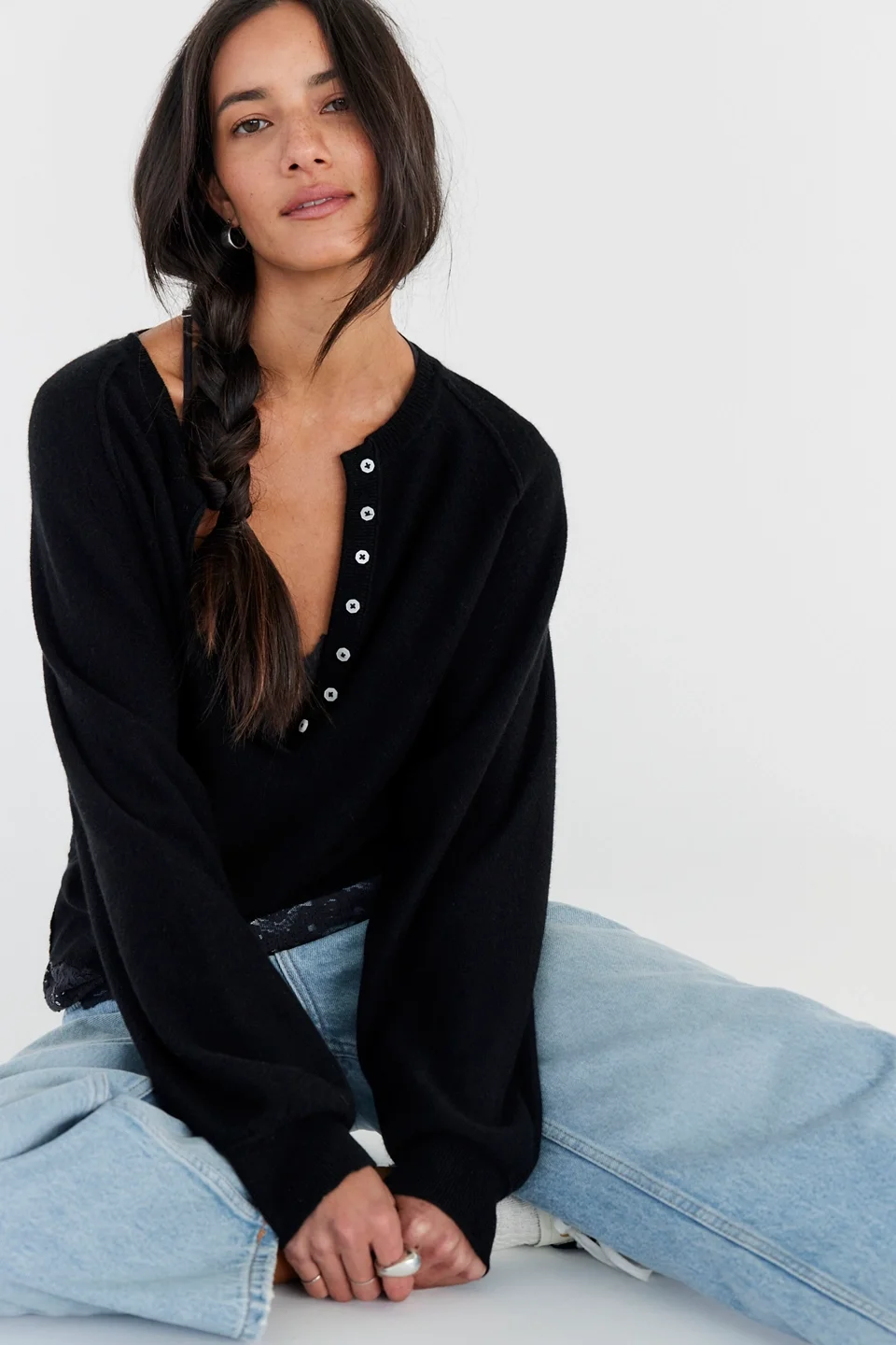 Porta Cashmere Henley Sweater - 1