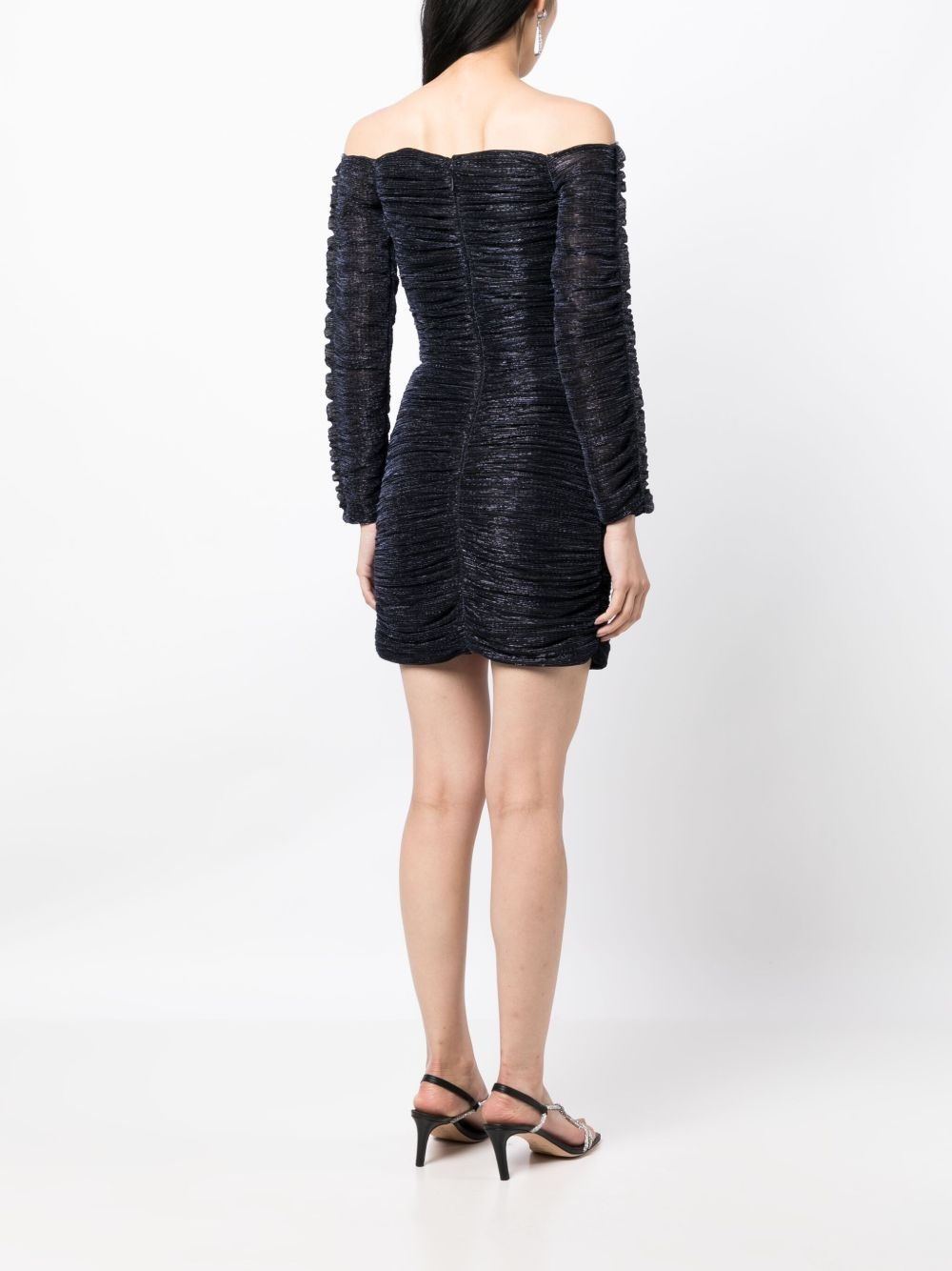 off-shoulder ruched minidress - 4