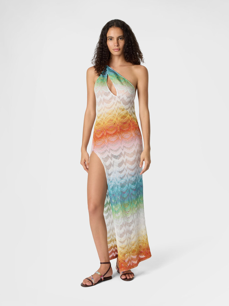 Missoni Asymmetric cover-up dress in shaded lamé viscose outlook