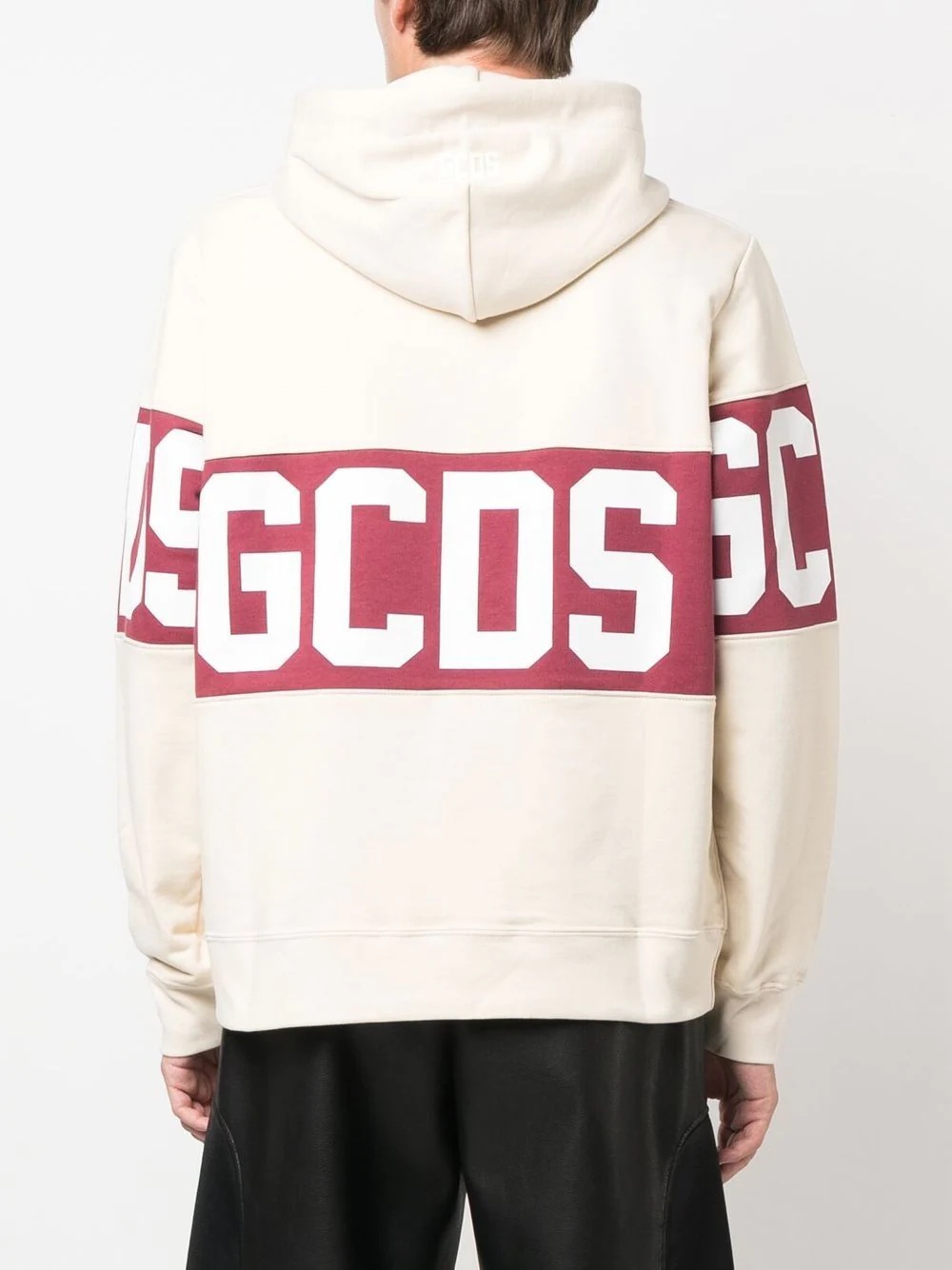 logo-print panelled hoodie - 4