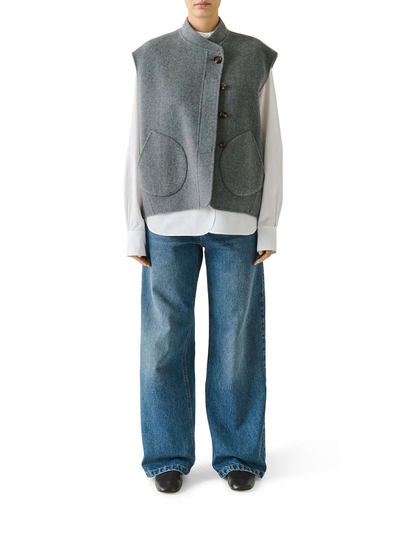 ADELINE DOUBLE SIDE WOOL VEST - 1