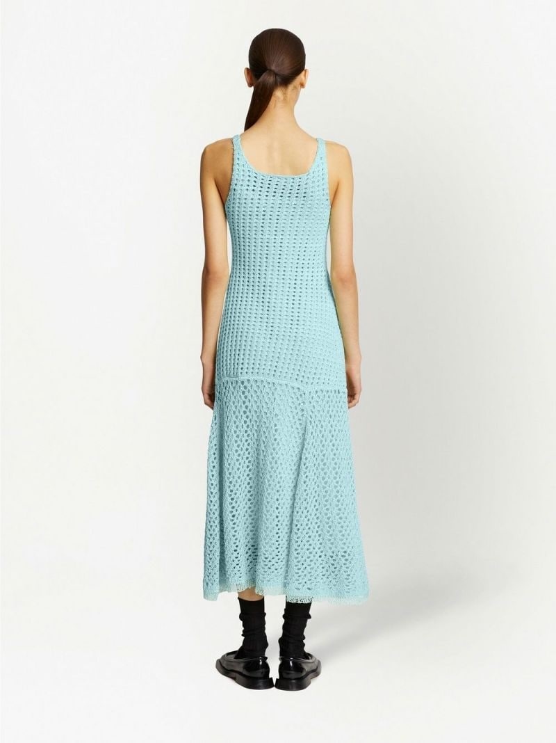 open boucle-knit midi dress - 4