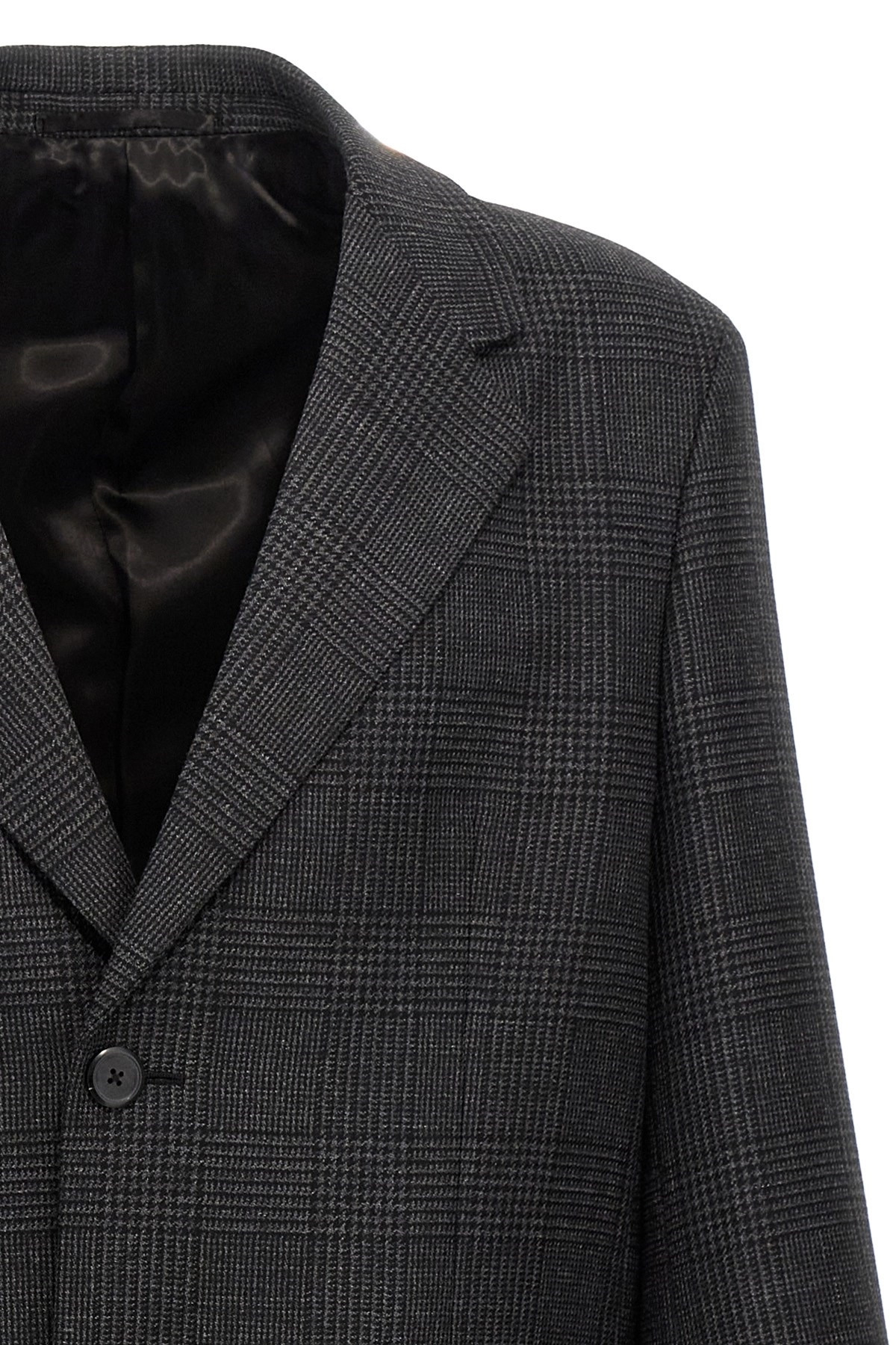 Check single-breasted coat - 4