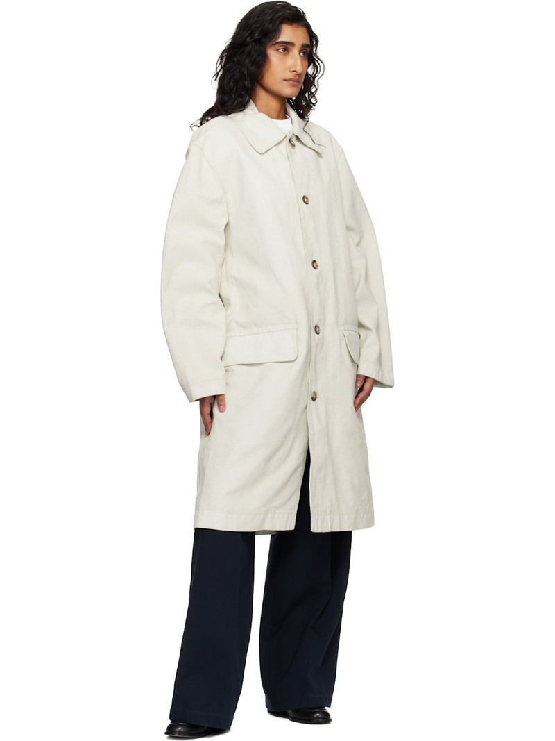 A.P.C. Off-White Coated Canvas Coat outlook