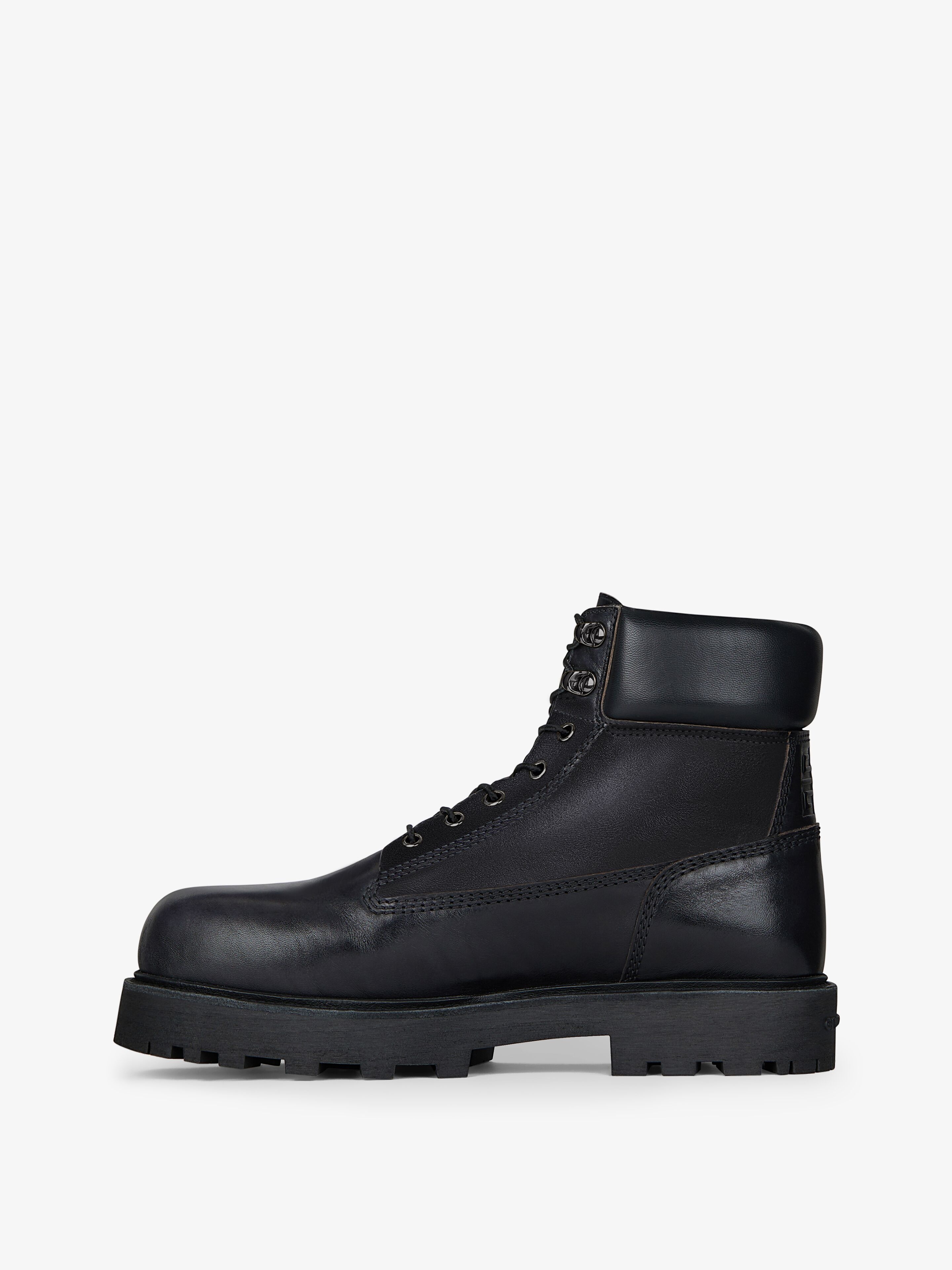 Givenchy SHOW ANKLE WORKBOOTS IN SHINY LEATHER | REVERSIBLE