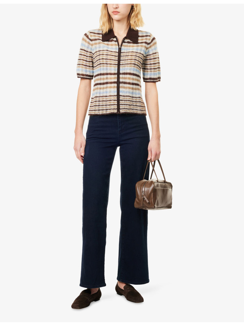 FRAME Le Slim Palazzo Wide-Leg Stretch-Denim Blend Jeans outlook