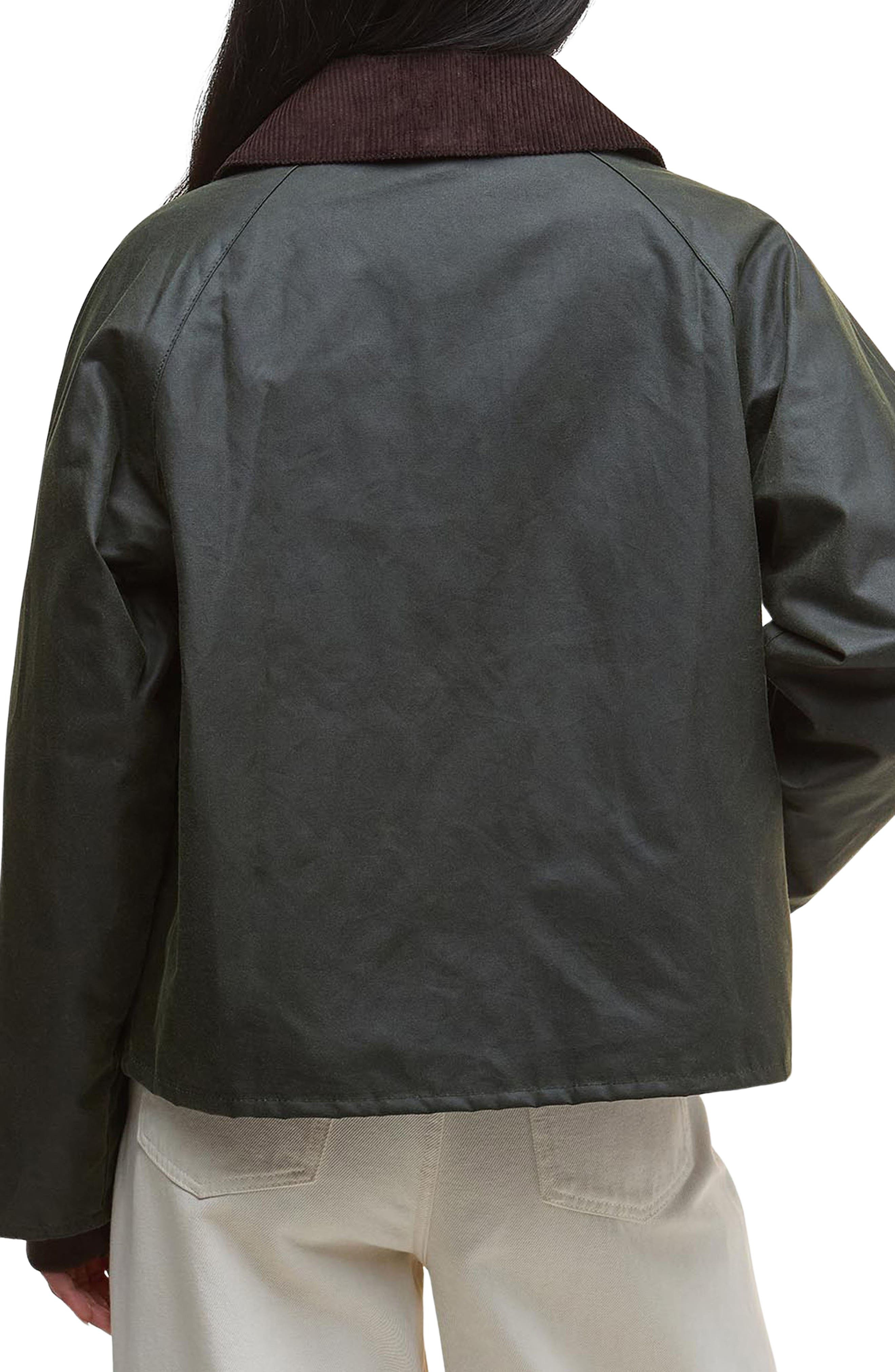 Barbour Arlene Water Repellent Waxed Cotton Jacket in Fern/Ancient Tartan at Nordstrom - 2