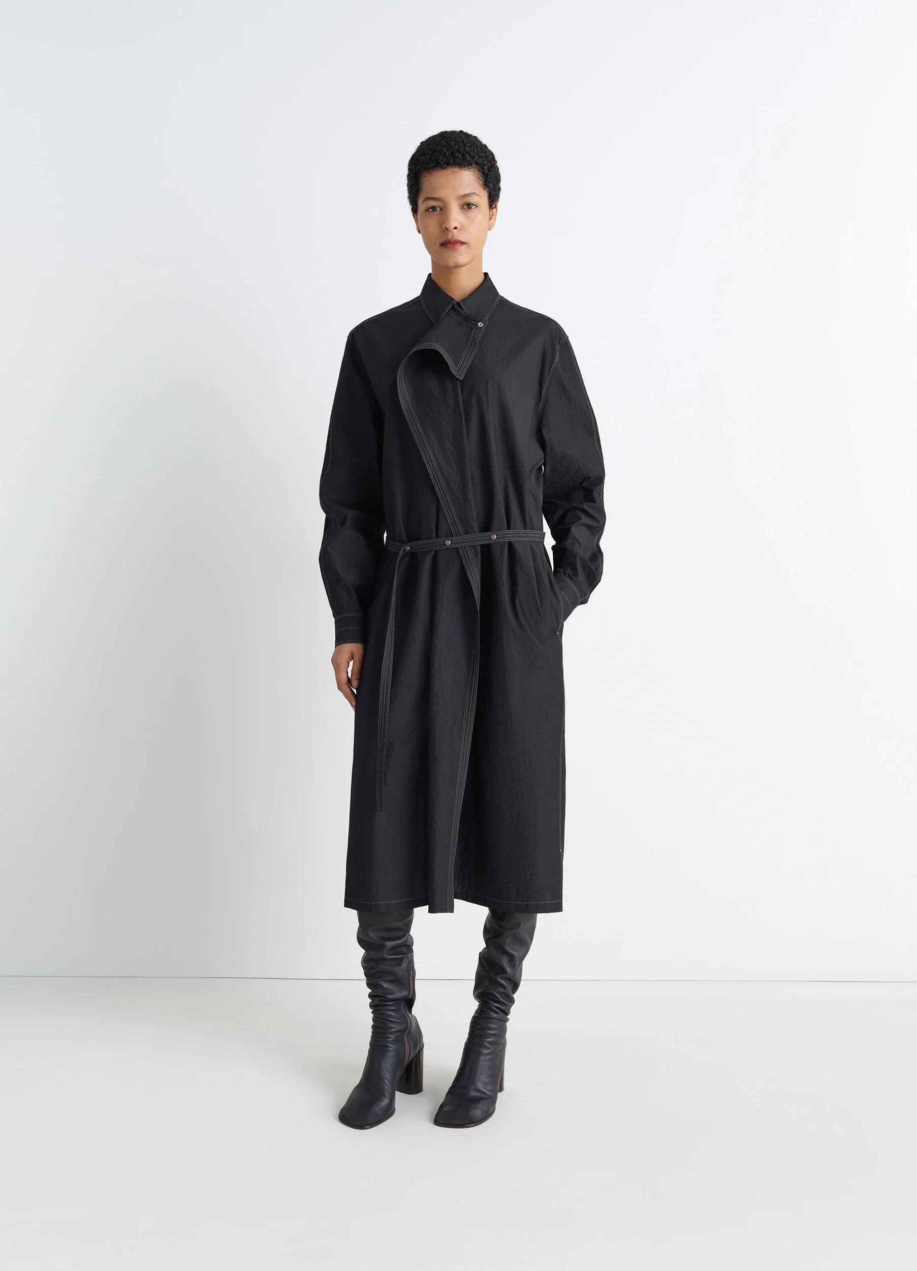 ASYMMETRICAL SHIRT DRESS - 2
