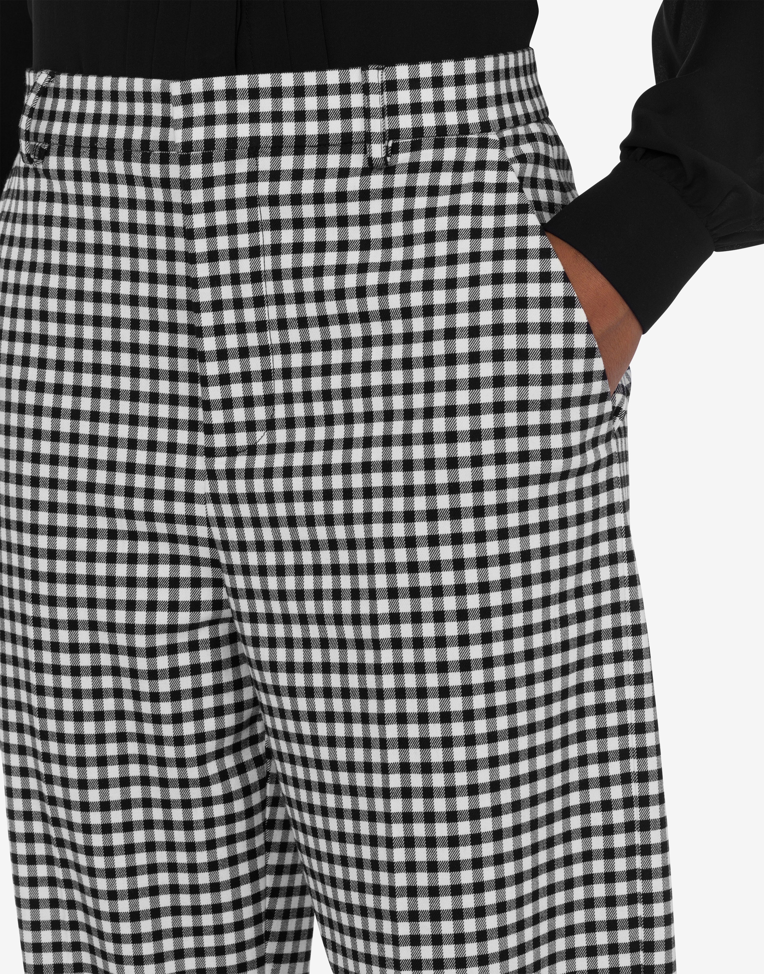 COTTON AND NYLON GINGHAM TROUSERS - 4