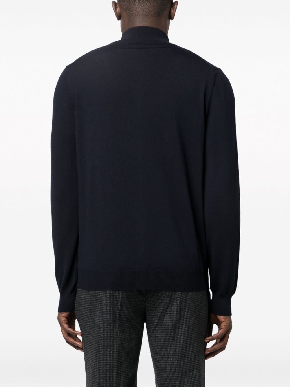 logo-patch zip-up cardigan - 4