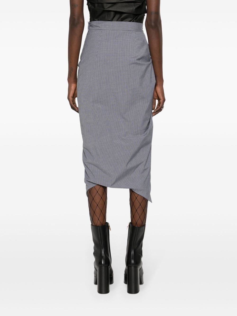 Panther gingham midi skirt - 4