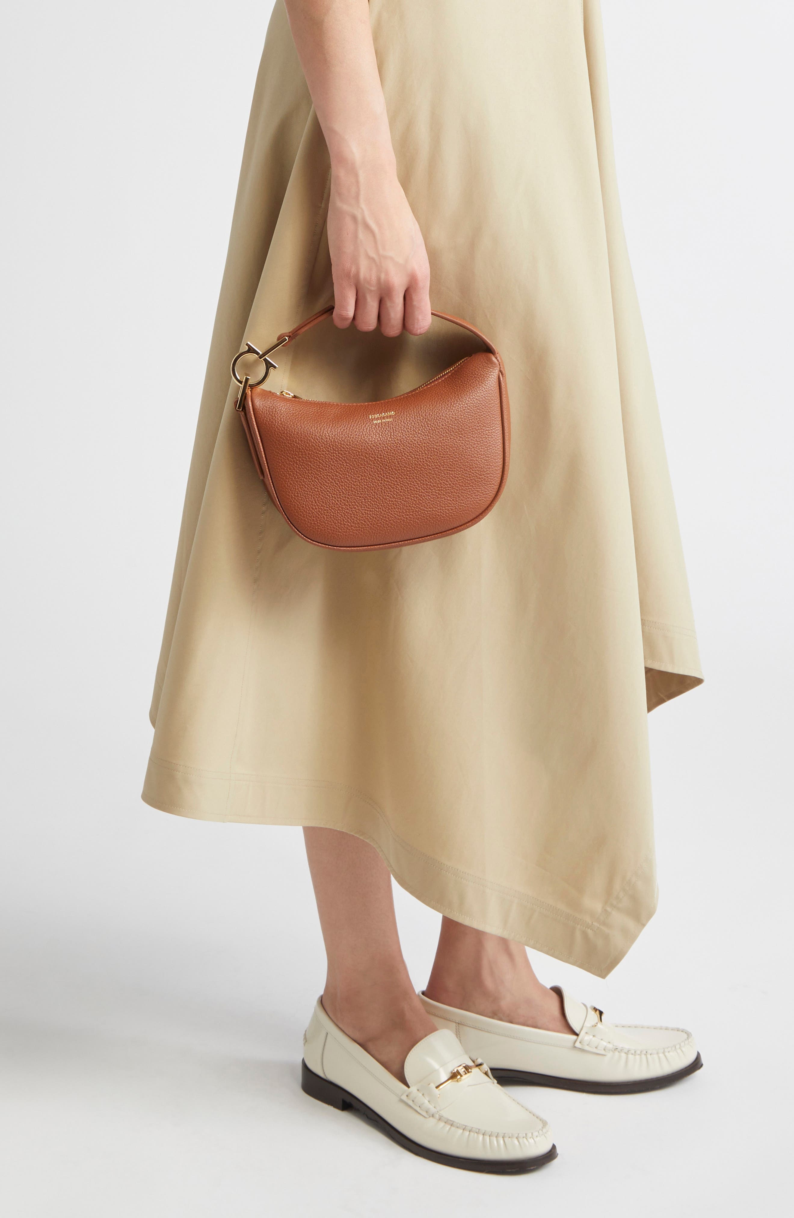 FERRAGAMO Mini Smile Leather Top Handle Bag in New Cognac at Nordstrom - 2