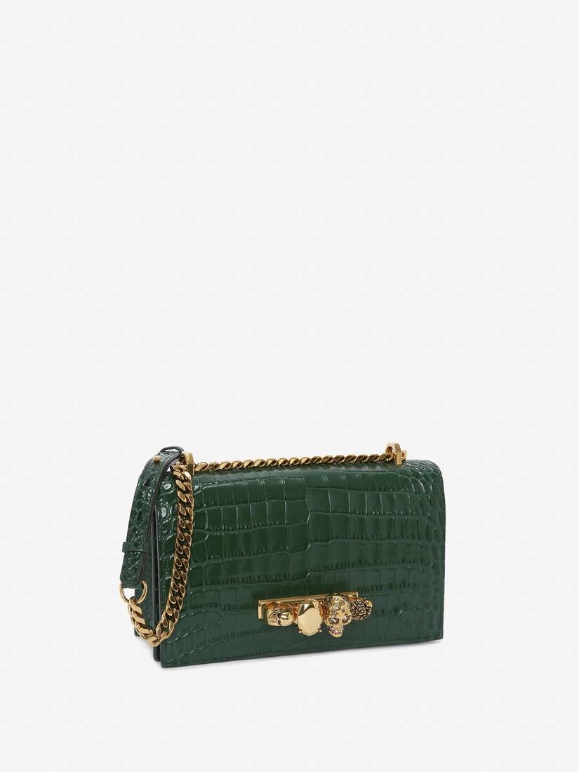 Women's Jewelled Satchel in Emerald - 2