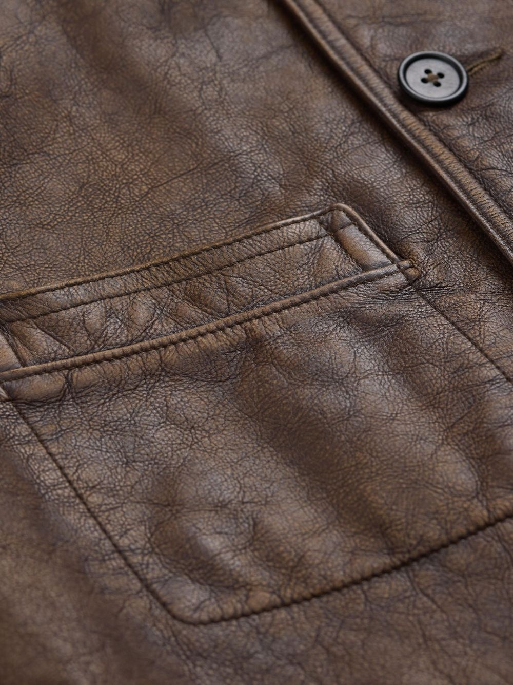 button-up leather jacket - 4