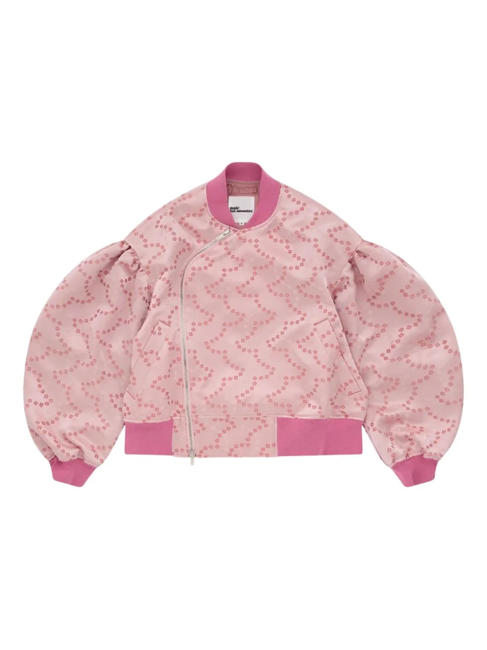 floral pattern satin jacket - 1