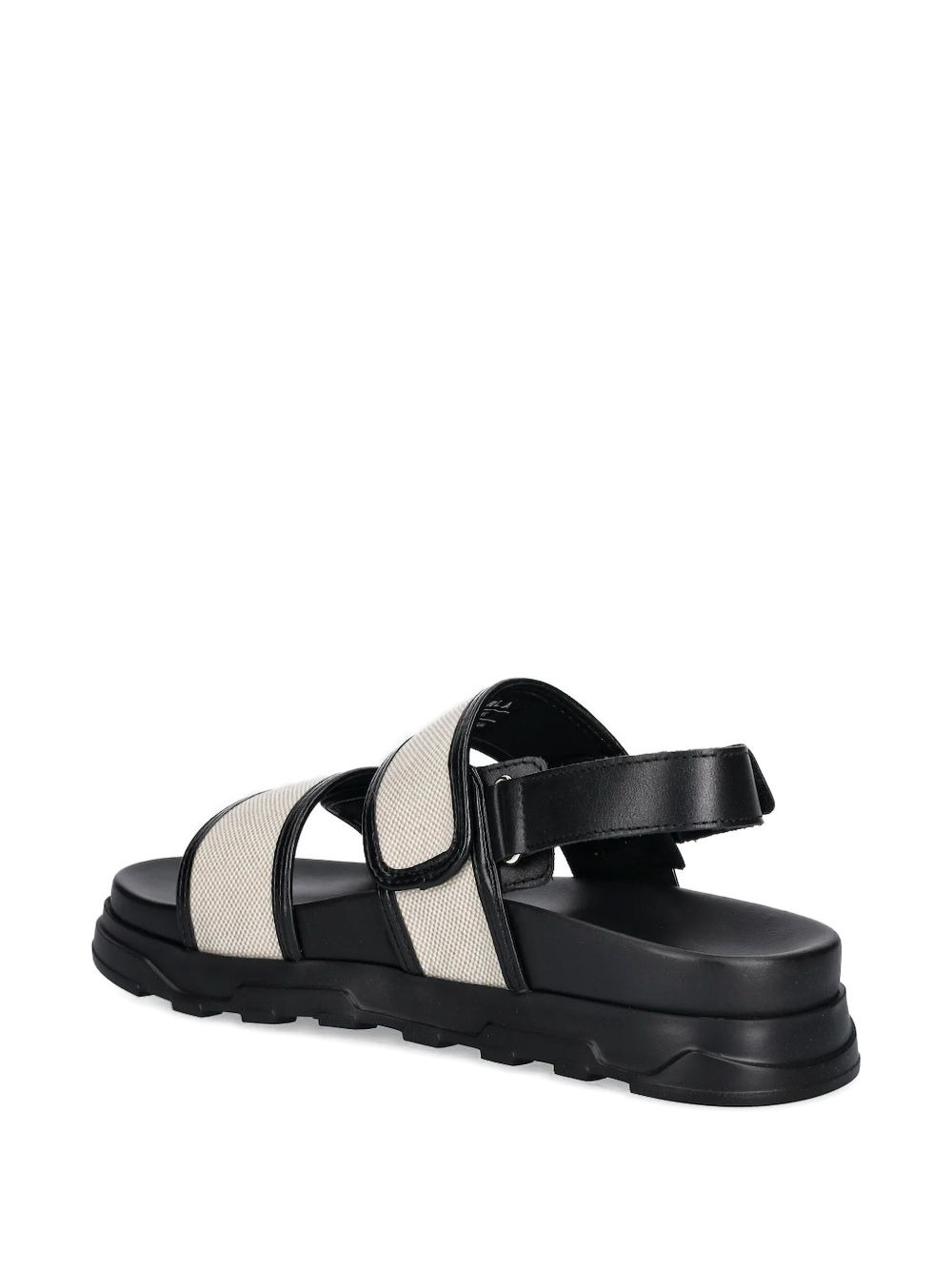 leather-strap canvas sandals - 2