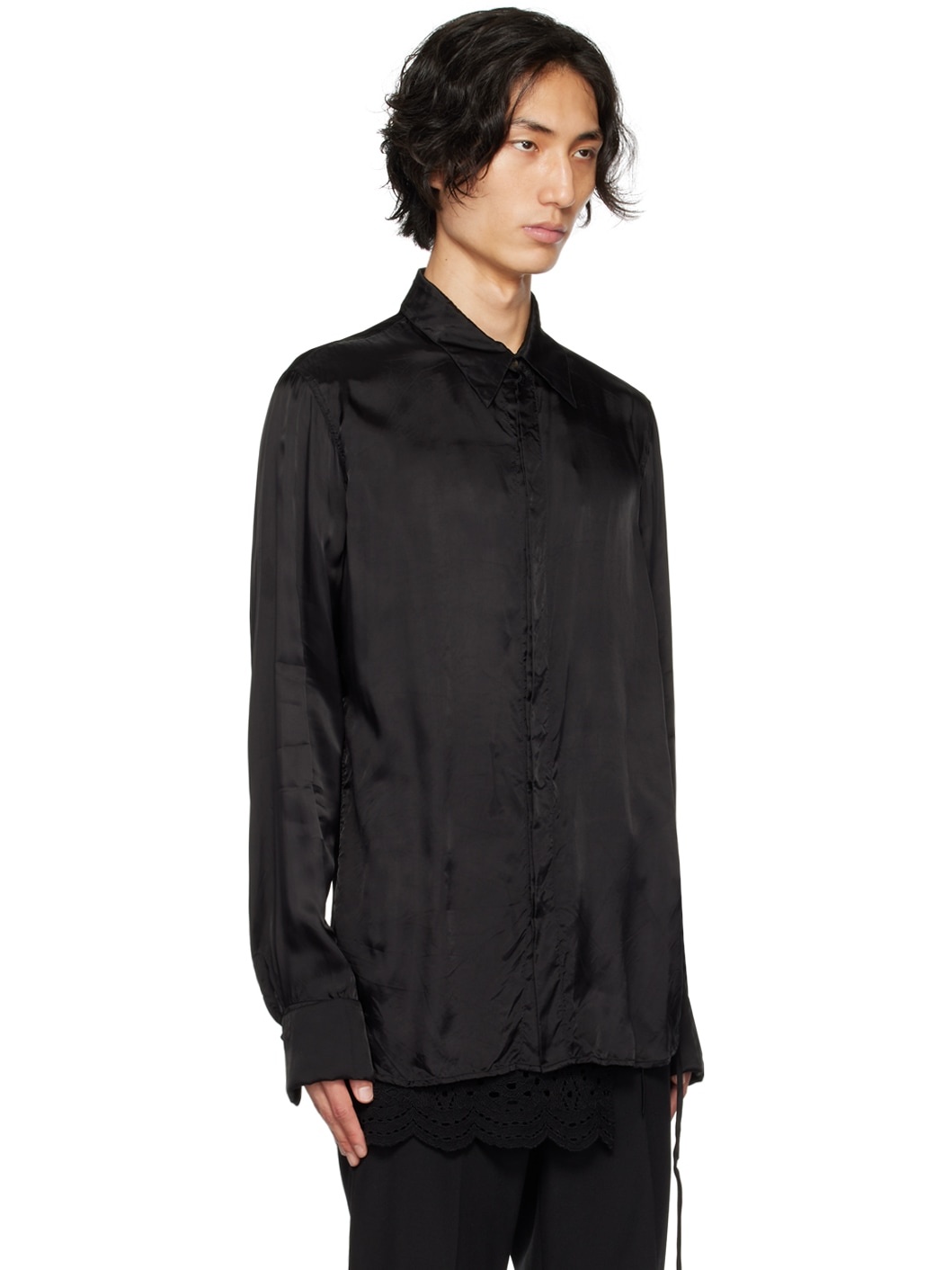 Black Wrap Shirt - 4