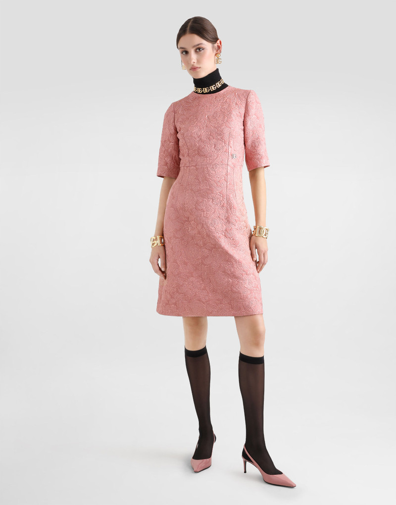 Dolce & Gabbana Fit-and-flare midi dress in floral jacquard outlook