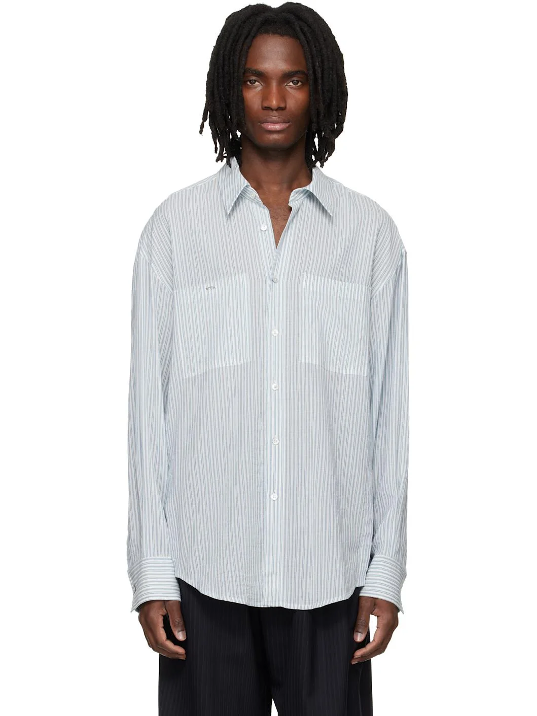 Blue Stripe Back Logo Shirt - 1