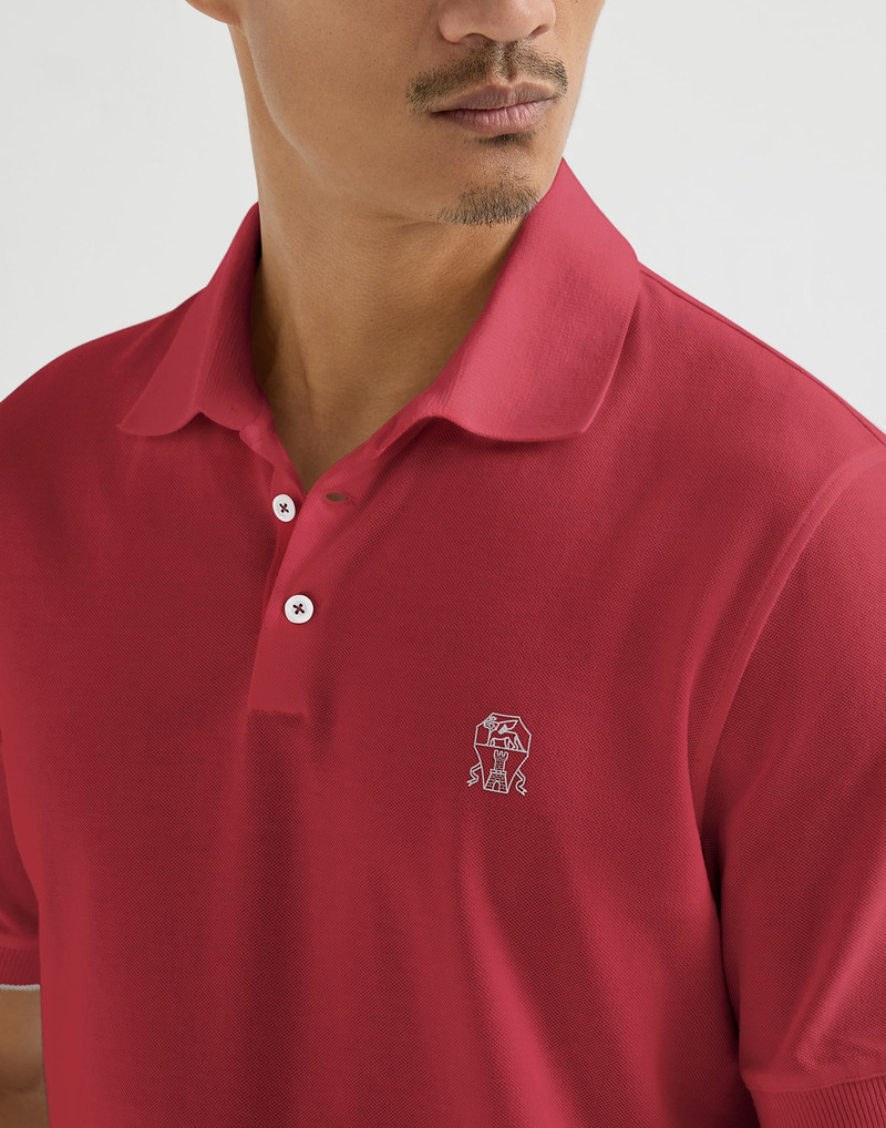 Cotton piqué polo shirt with logo 4