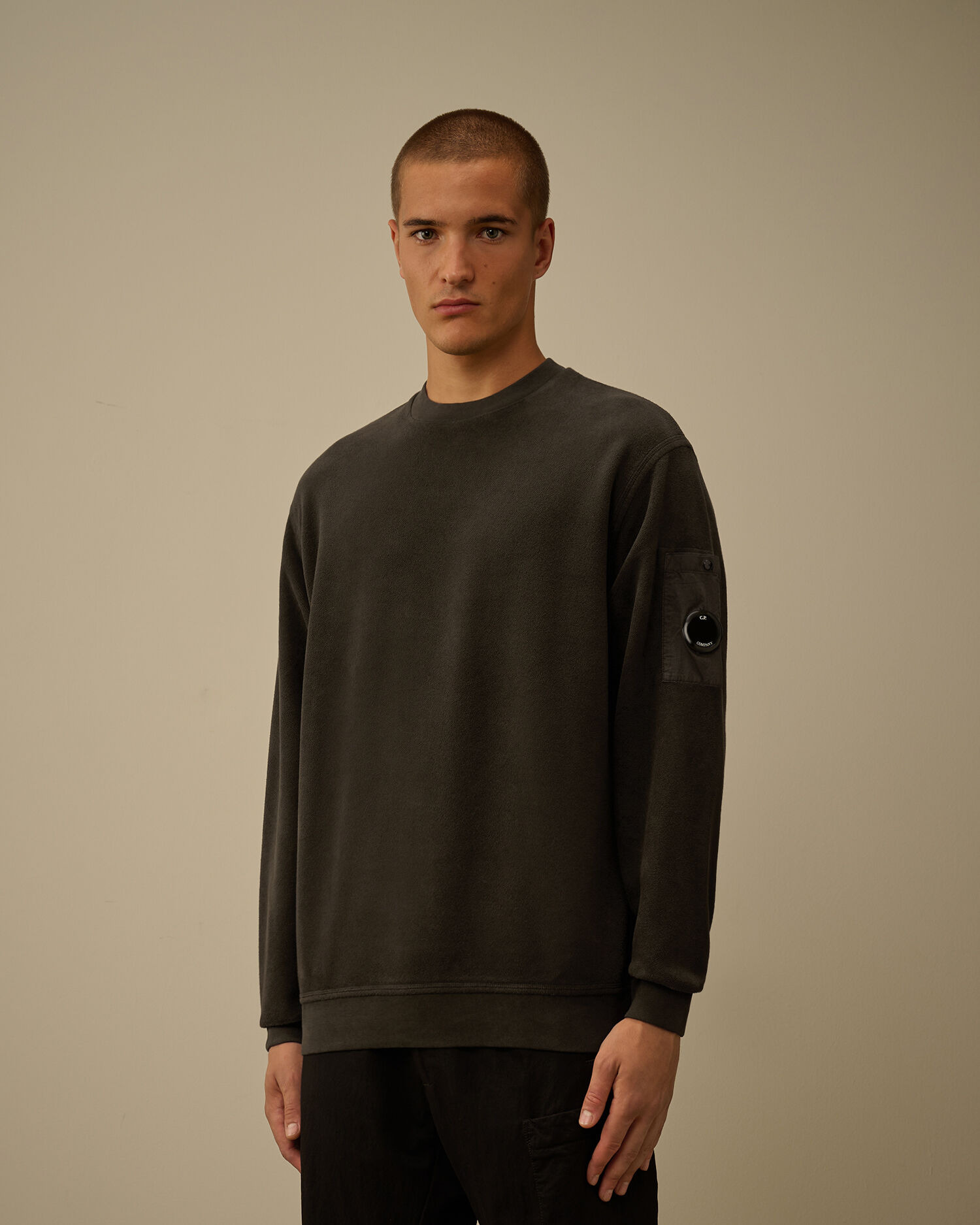 Brushed Emerized Diagonal Fleece Crewneck Sweatshirt - 3