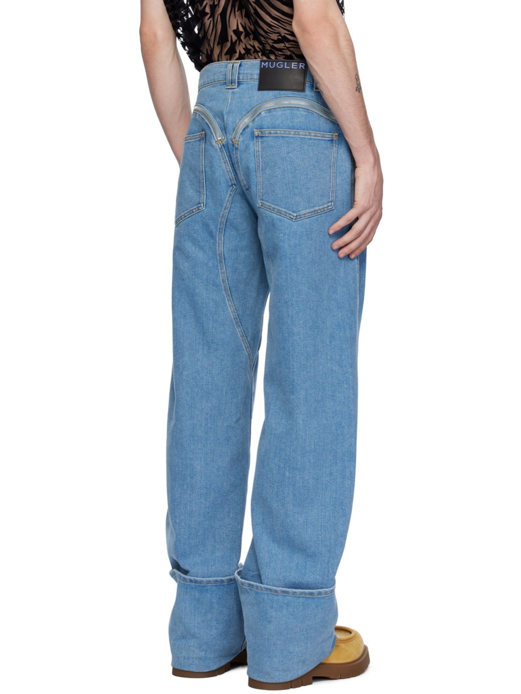 Blue Zip Jeans - 3