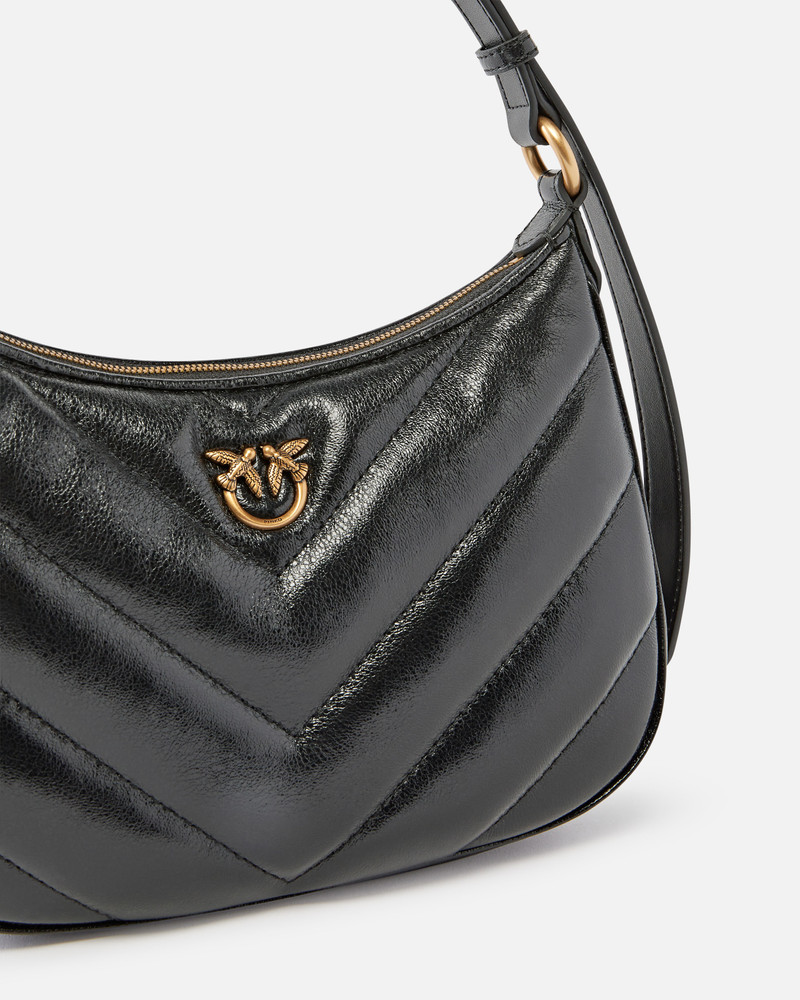 HALF MOON SMALL SHOULDER BAG IN LAMINATED LEATHER 3