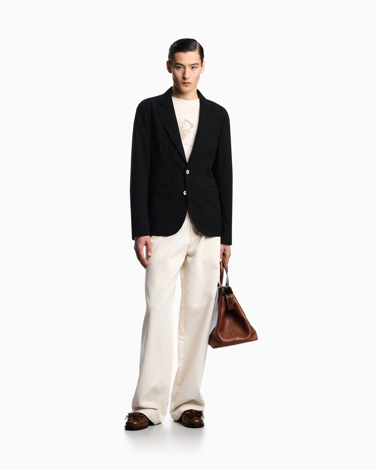 ICON SINGLE-BREASTED JACKET IN PIQUÉ-EFFECT MICRO-TEXTURED CRÊPE JERSEY - 2