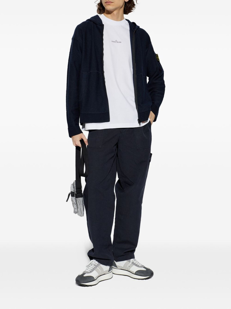 Stone Island logo-patch hoodie outlook