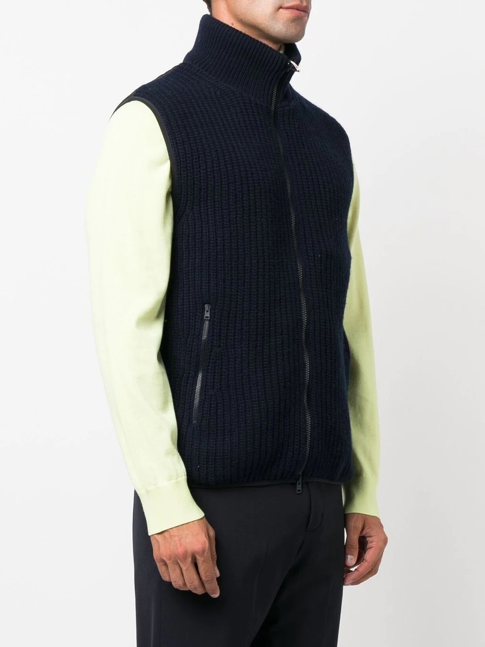 chunky ribbed-knit gilet - 3