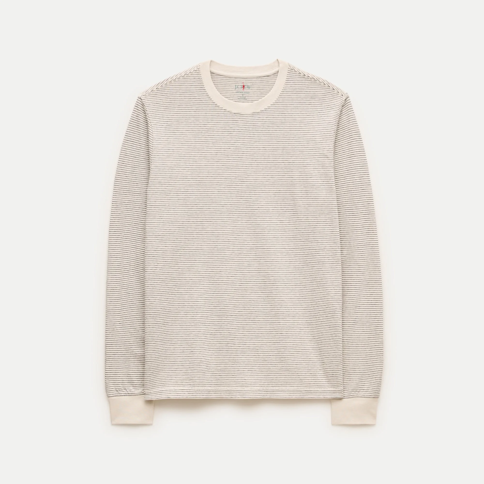 Vintage-wash cotton long-sleeve T-shirt in stripe - 1