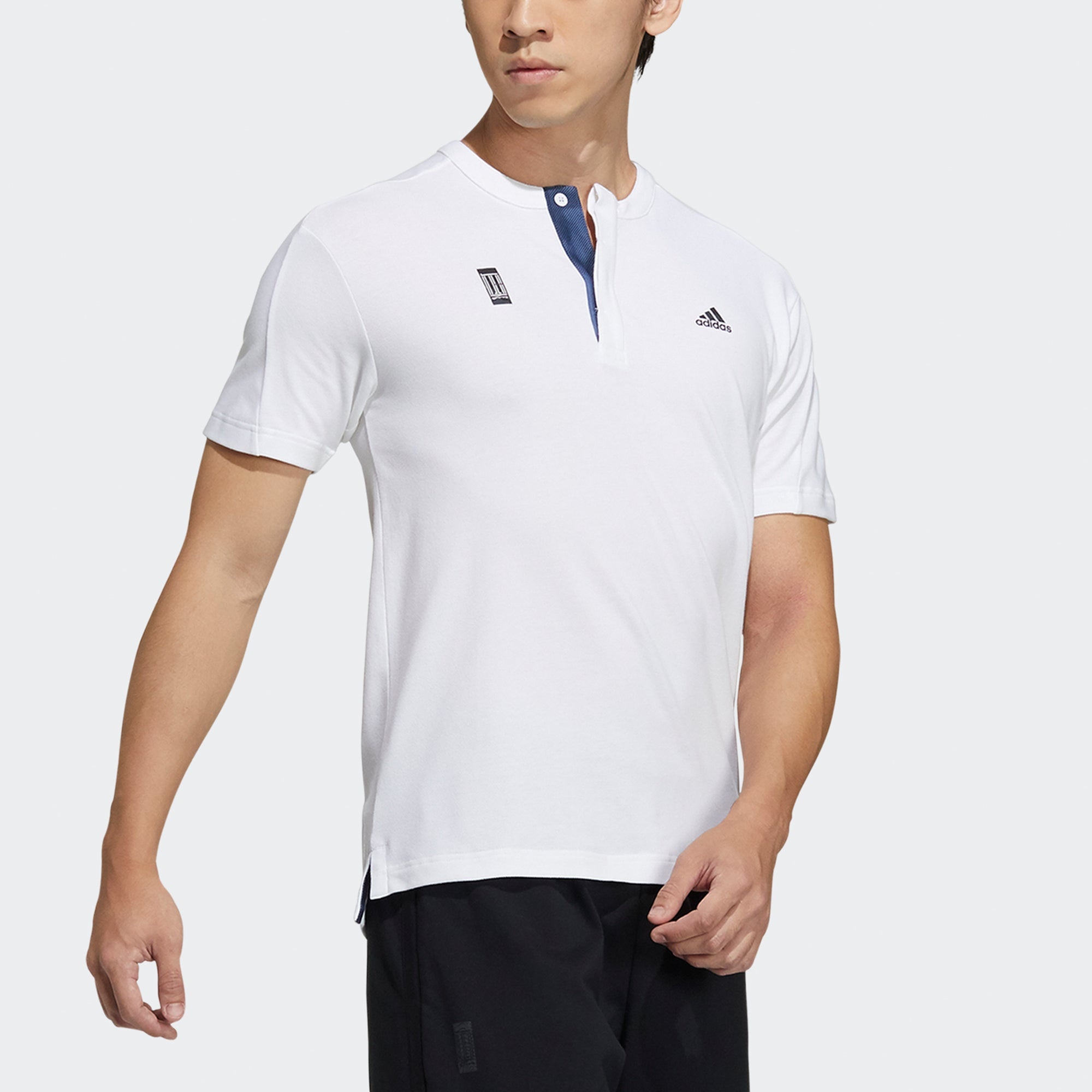 adidas Wj T Henly Sports Casual Short Sleeve White GP1827 - 4