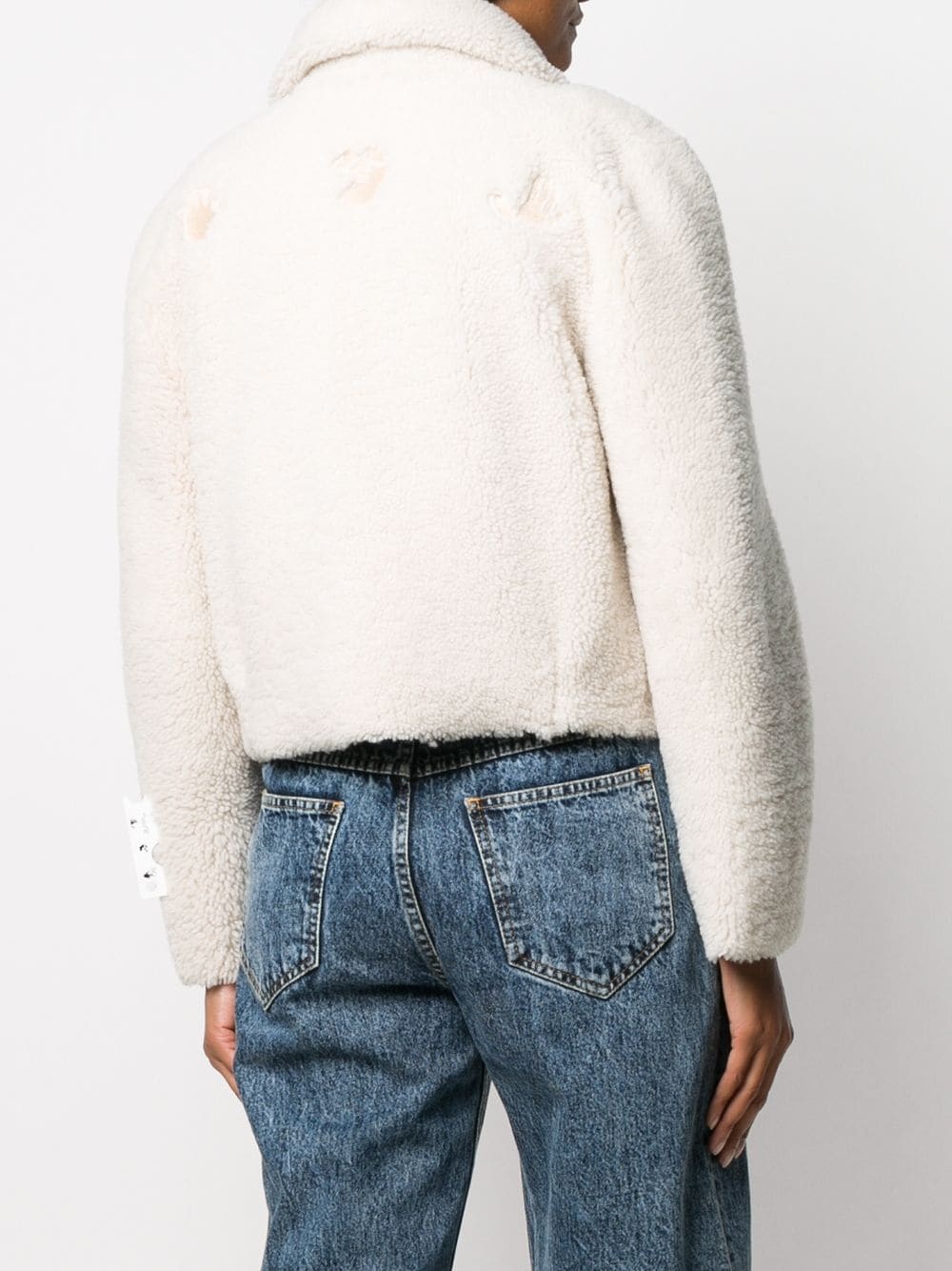 cropped shearling jacket - 4