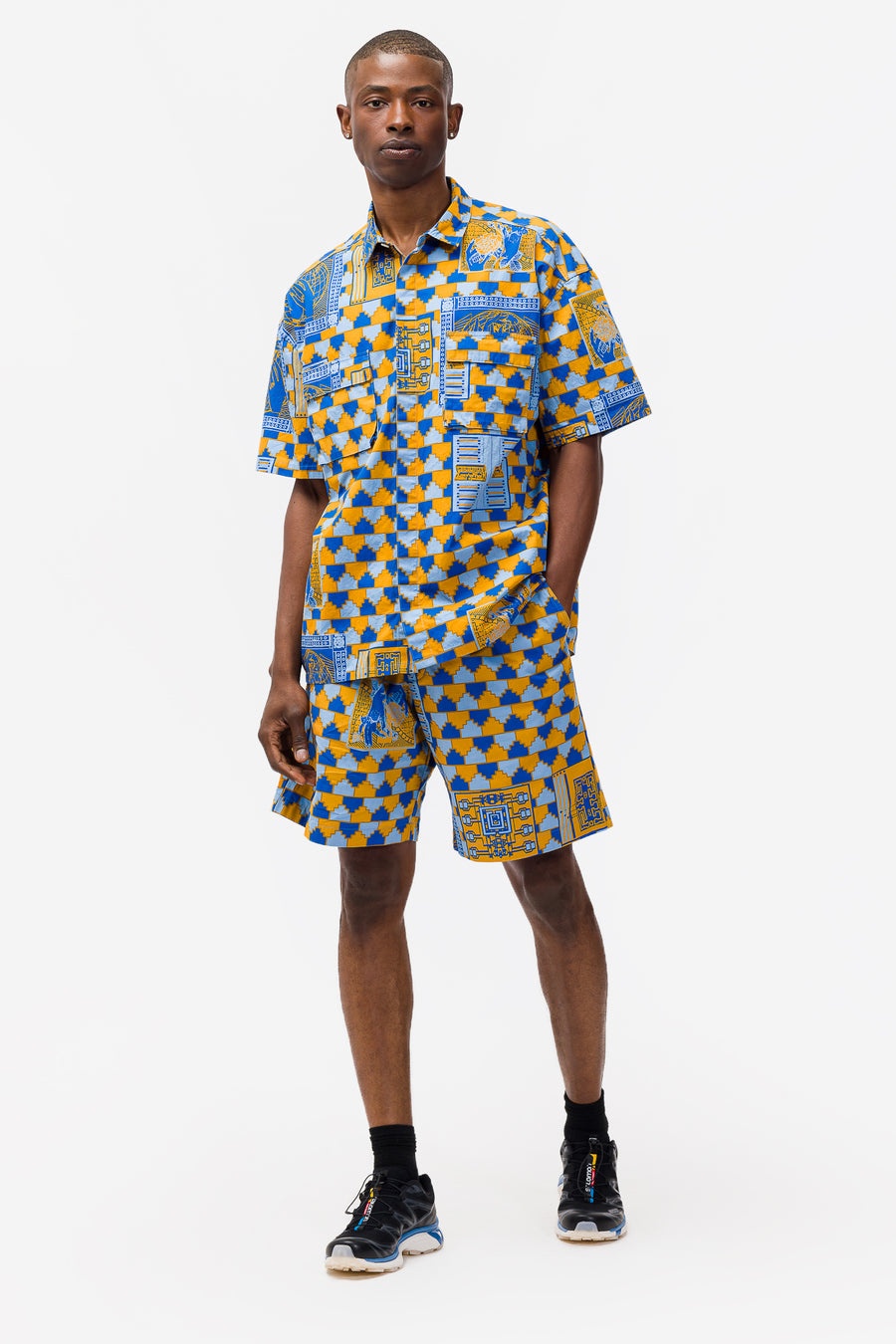 Zig-Pat Comfort Shorts in Blue - 2
