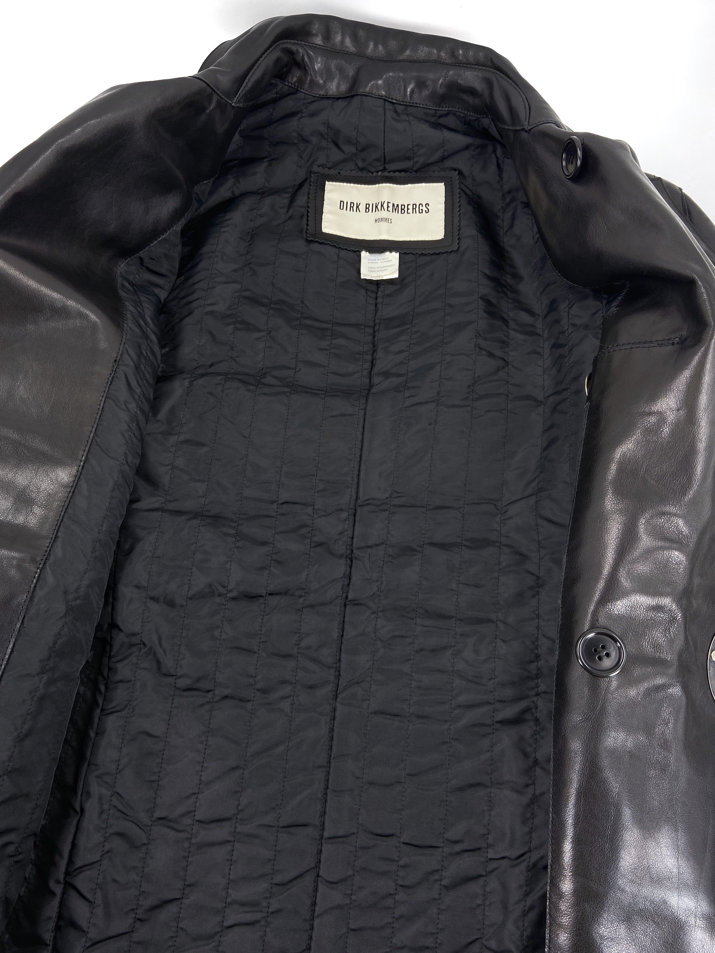 zOthers - Dirk Bikkembergs Fall 1996  Bungee Cord Cock Ring Bondage Lambskin Leather Coat Jacket 46 - 18