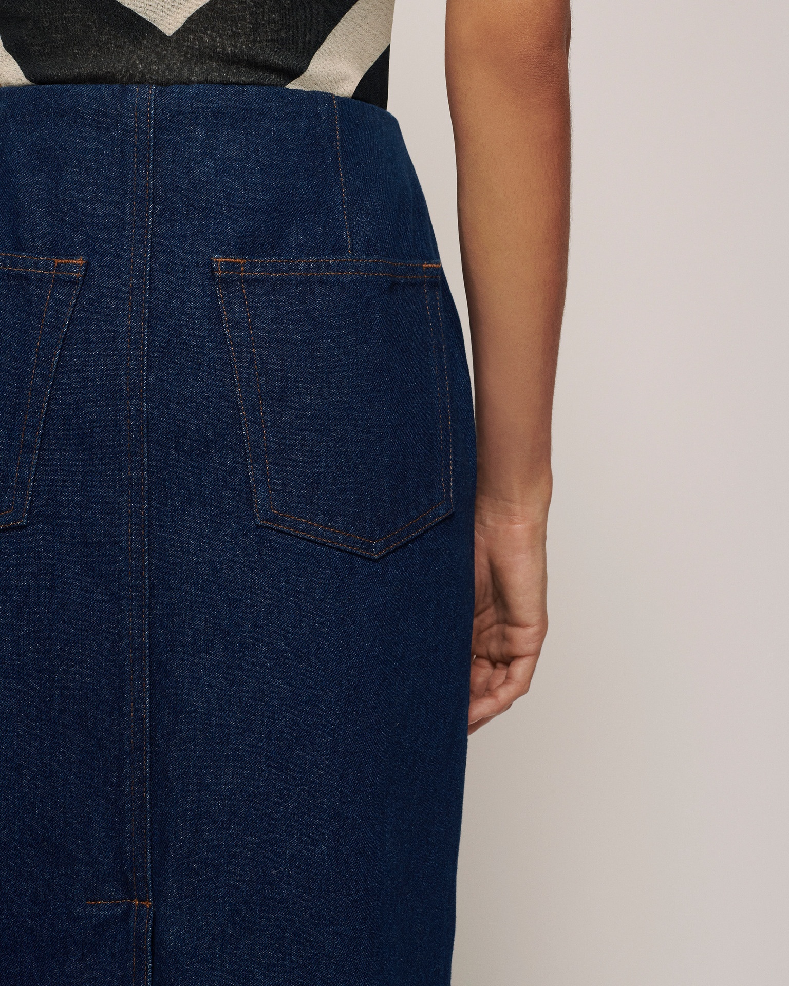 ELKE - Denim midi skirt - Indigo - 4