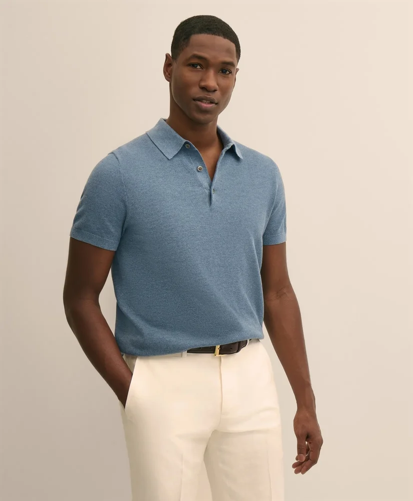 Supima® Cotton Pique Polo Sweater - 1