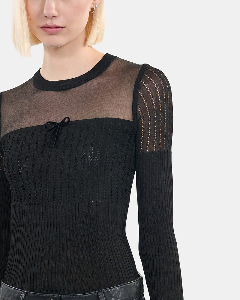 BLACK OPENWORK SWEATER 4