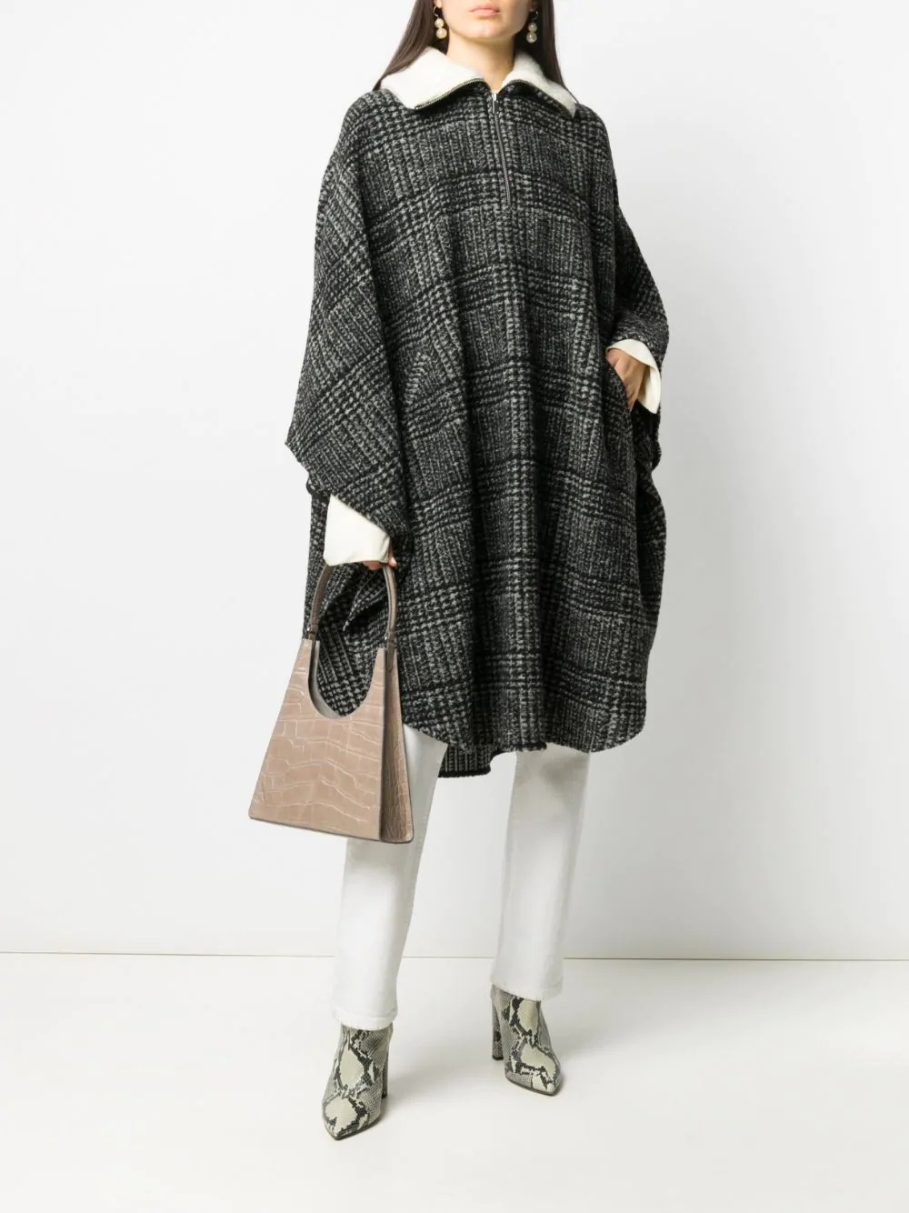 Gabin oversized checked cape - 2