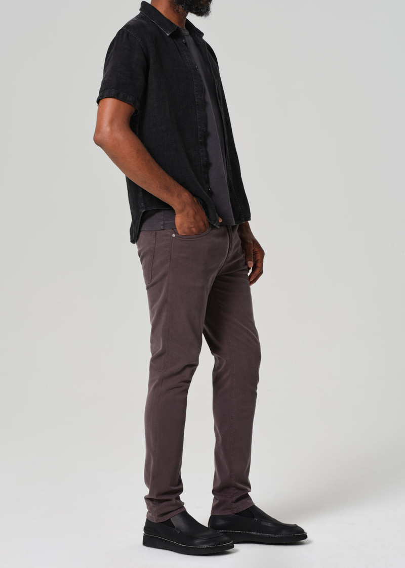 London Tapered Slim Brushed Sateen In Gravel 4