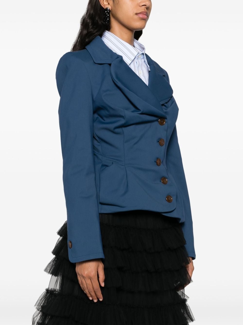 gathered asymmetric blazer - 3
