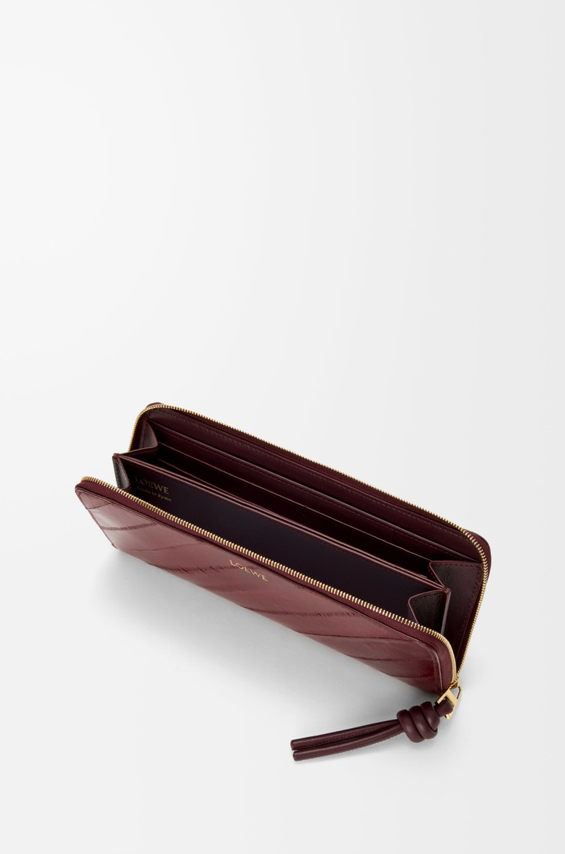 Loewe Knot slim zip around wallet in eel outlook