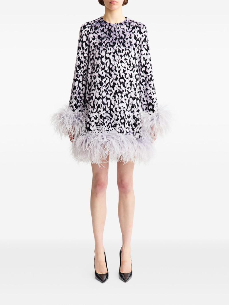 16ARLINGTON Hodi devoré feather mini dress outlook