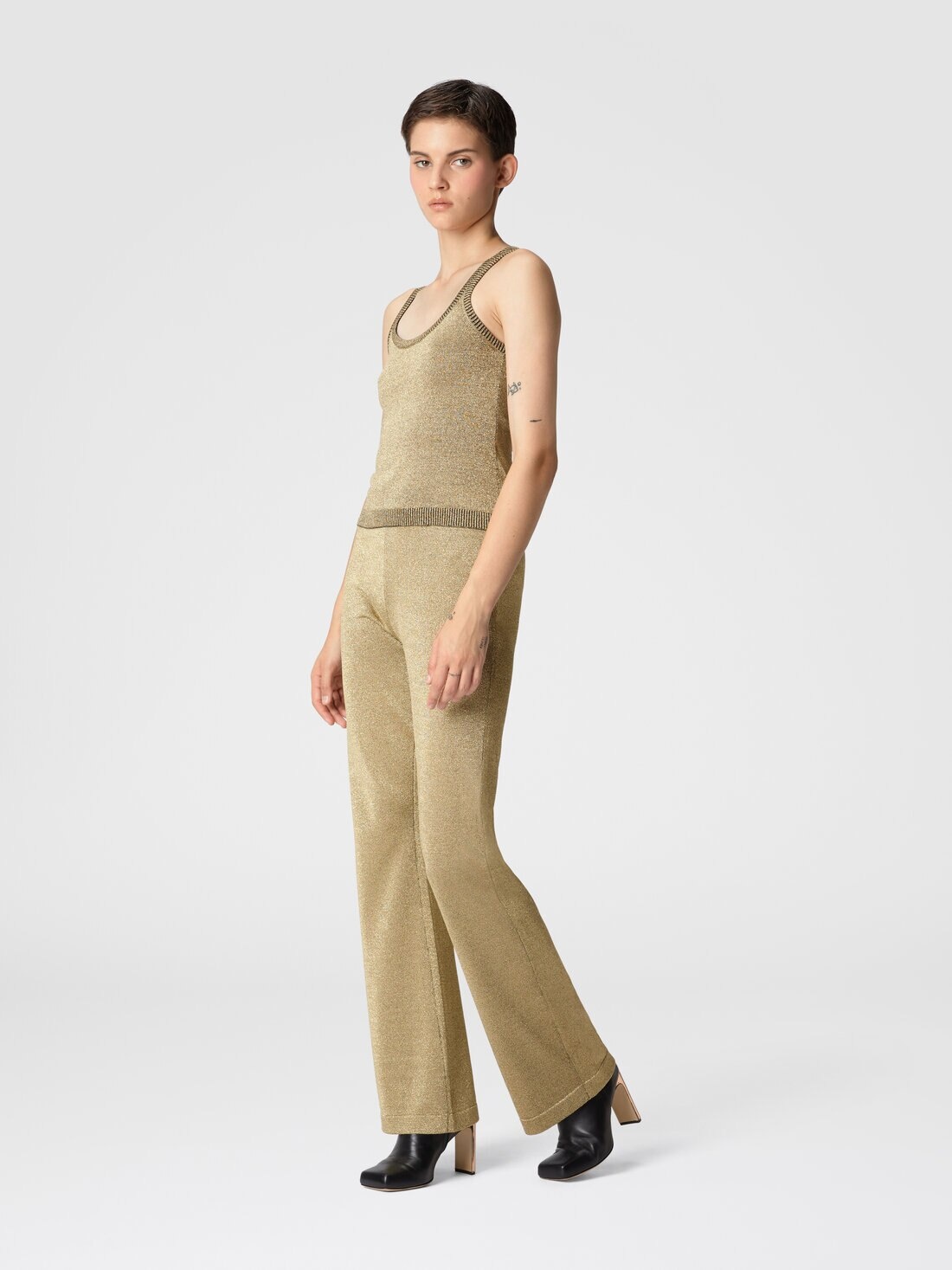 Flare trousers in glitter-effect viscose - 2